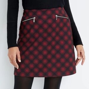 Red A-Line Mini Skirt for Casual Night Out